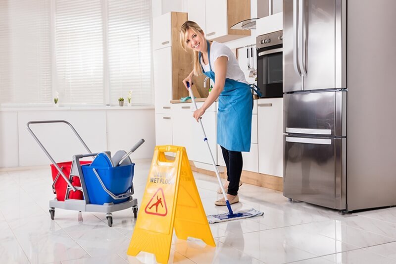 Deep cleaning a kitchen